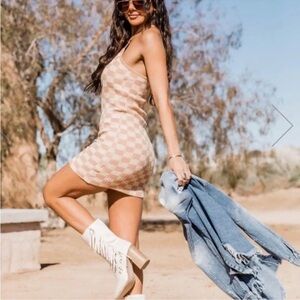 Pink Lily Knitted Mini Dress